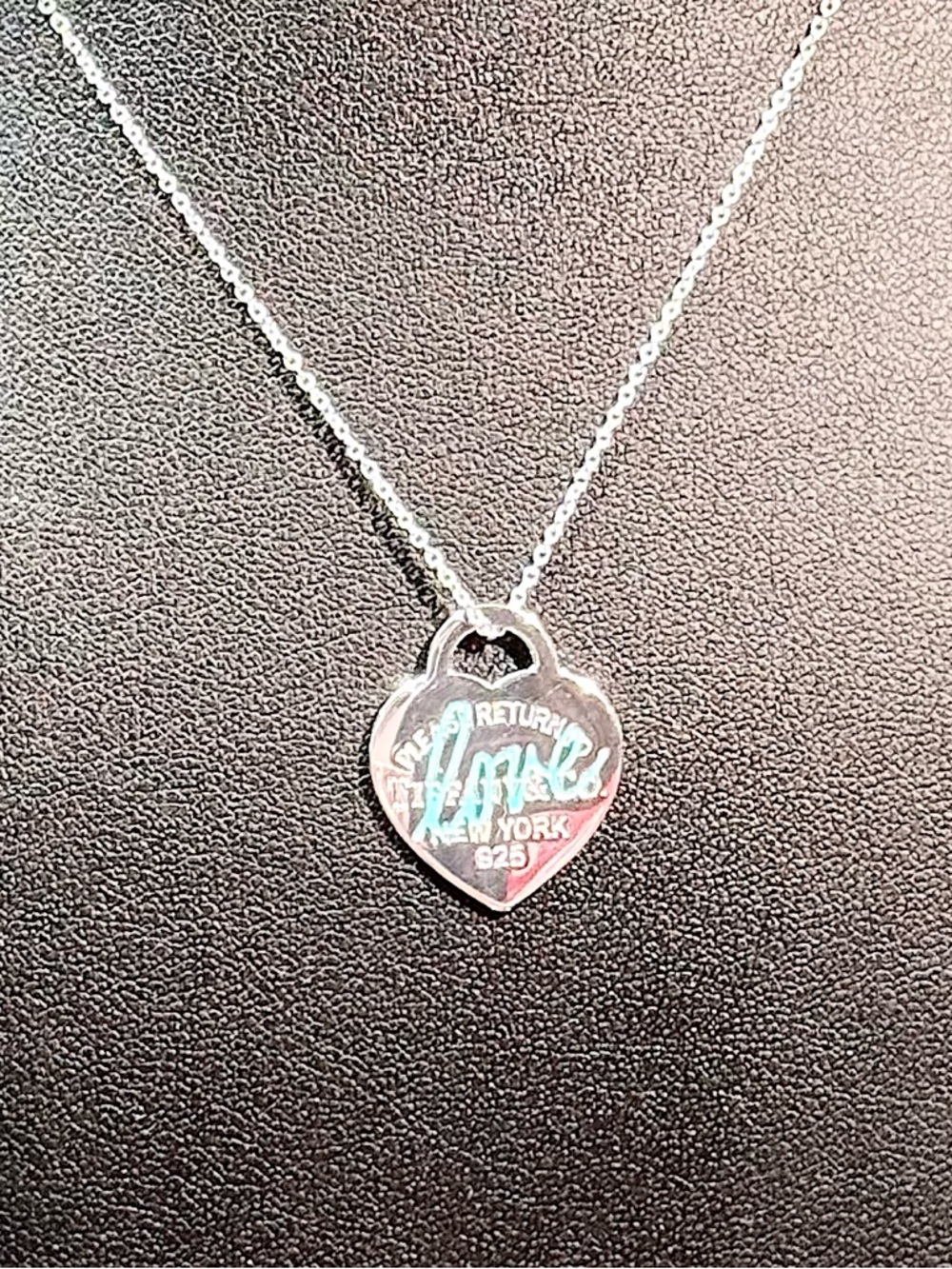 Silver Heart Necklace 16 - 18 - Picture 3 of 7